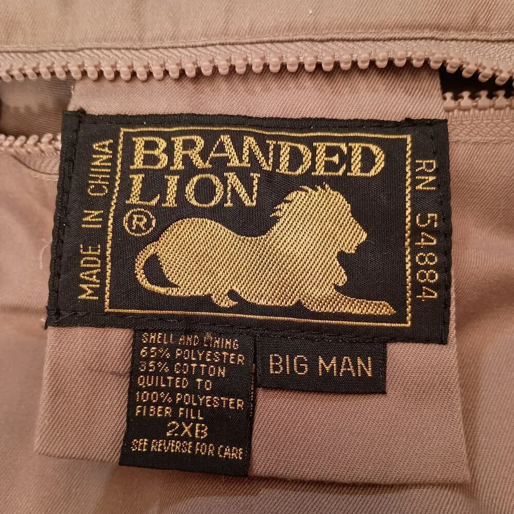 Branded Lion Big Man Reversible Outdoor Work Vest Khaki Blue Buffalo Plaid 2XB